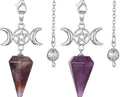 Triple Moon Pentacle Crystal Pendulums | Pendulums | Wiccan Center