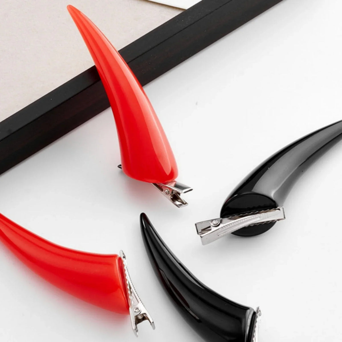 Devil Horn Hair Clips 2PCS Gothic Halloween Hair Accessories | | Wiccan Center