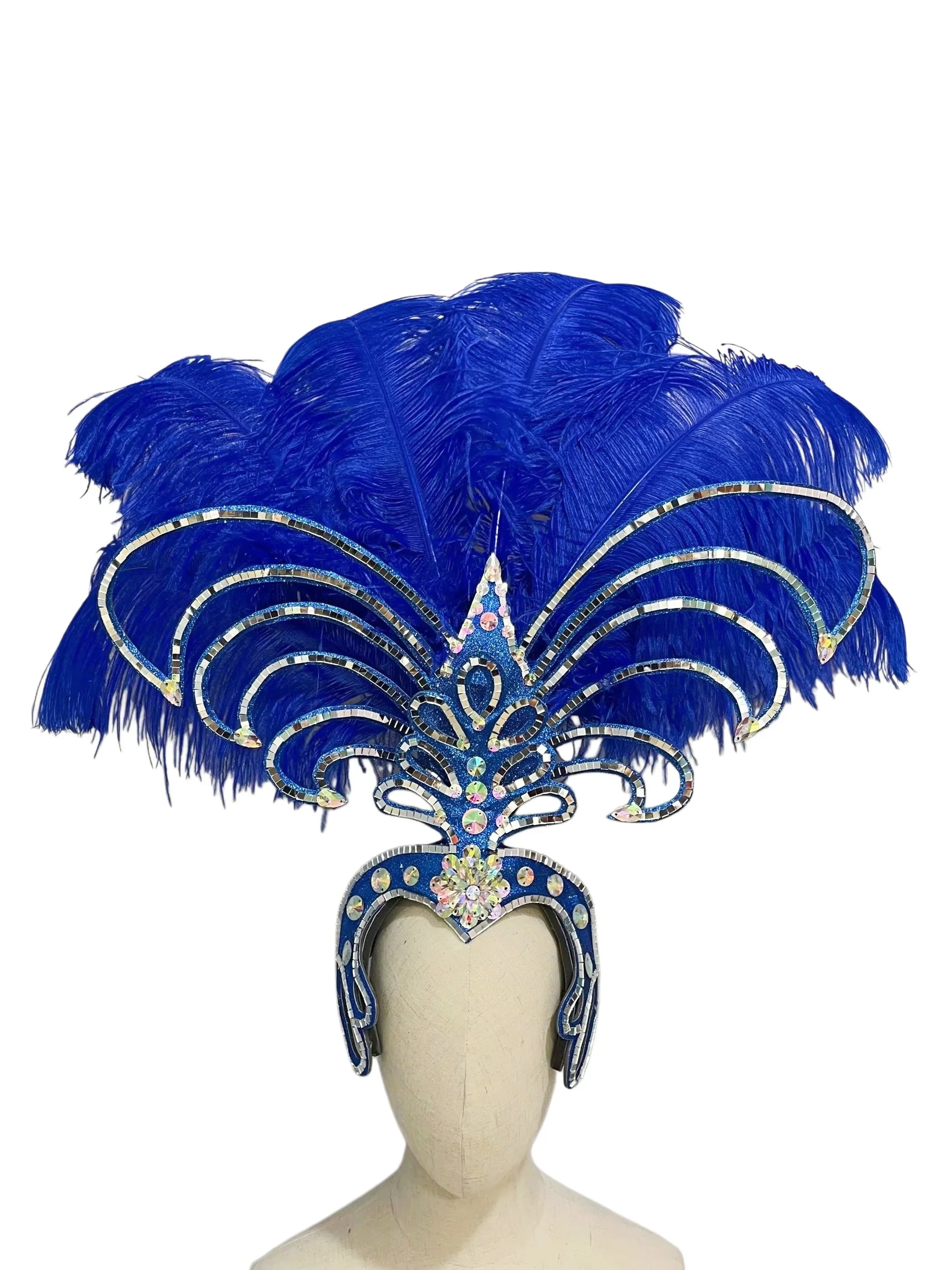 The Stardust Dionysia – Elegant Feathered Samba Carnival & Masquerade Headdress
