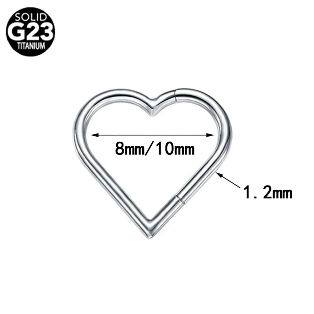 G23 Titanium Bee Septum Nose Ring Piercing Body Jewelry 16G Moon Segment Snake Clicker Helix Ear Cartilage Heart Daith Hoop | | Wiccan Center