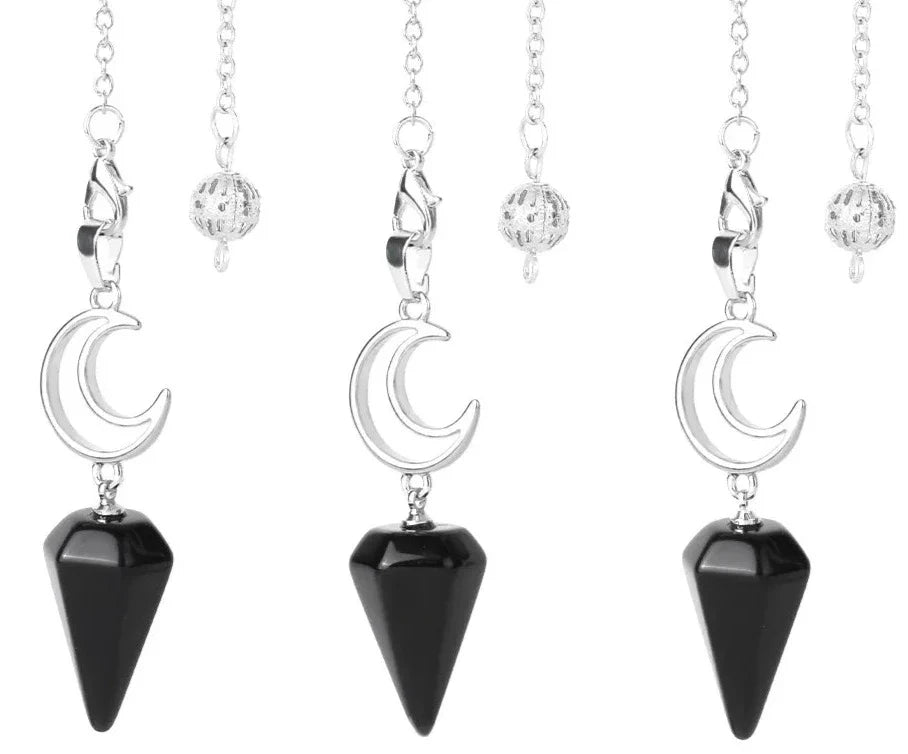 Crystal Crescent Moon Pendulums | Pendulums | Wiccan Center