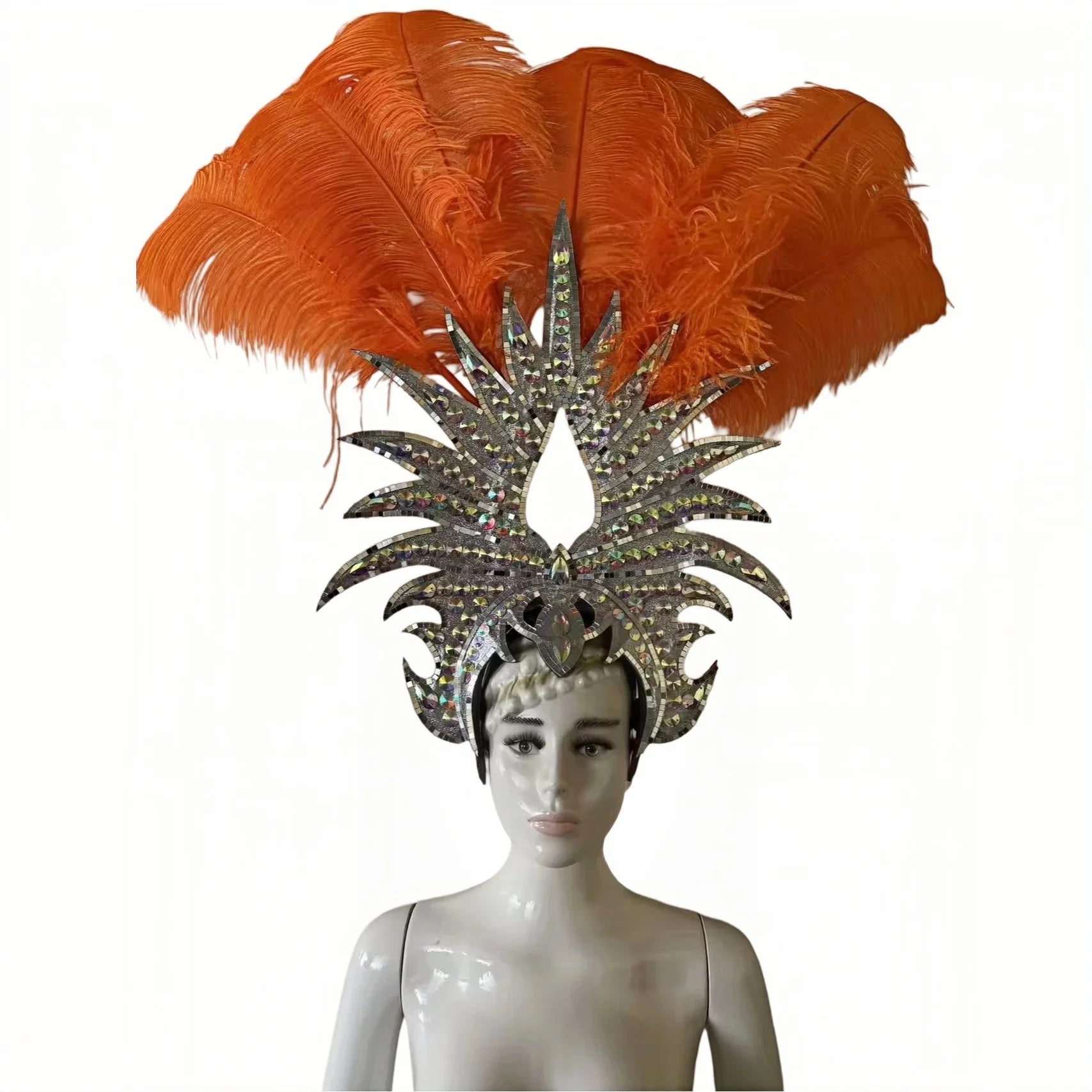 The Stardust Majestic Feather Crown – Carnival & Cabaret Stage Headdress | | Wiccan Center