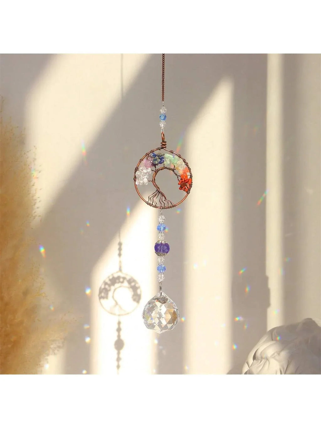 Tree of Life Crystal Suncatchers for Windows Hanging Sun Catchers Decor with Prisms for Home Indoor Outdoor Car Making Rainbows | | Wiccan Center