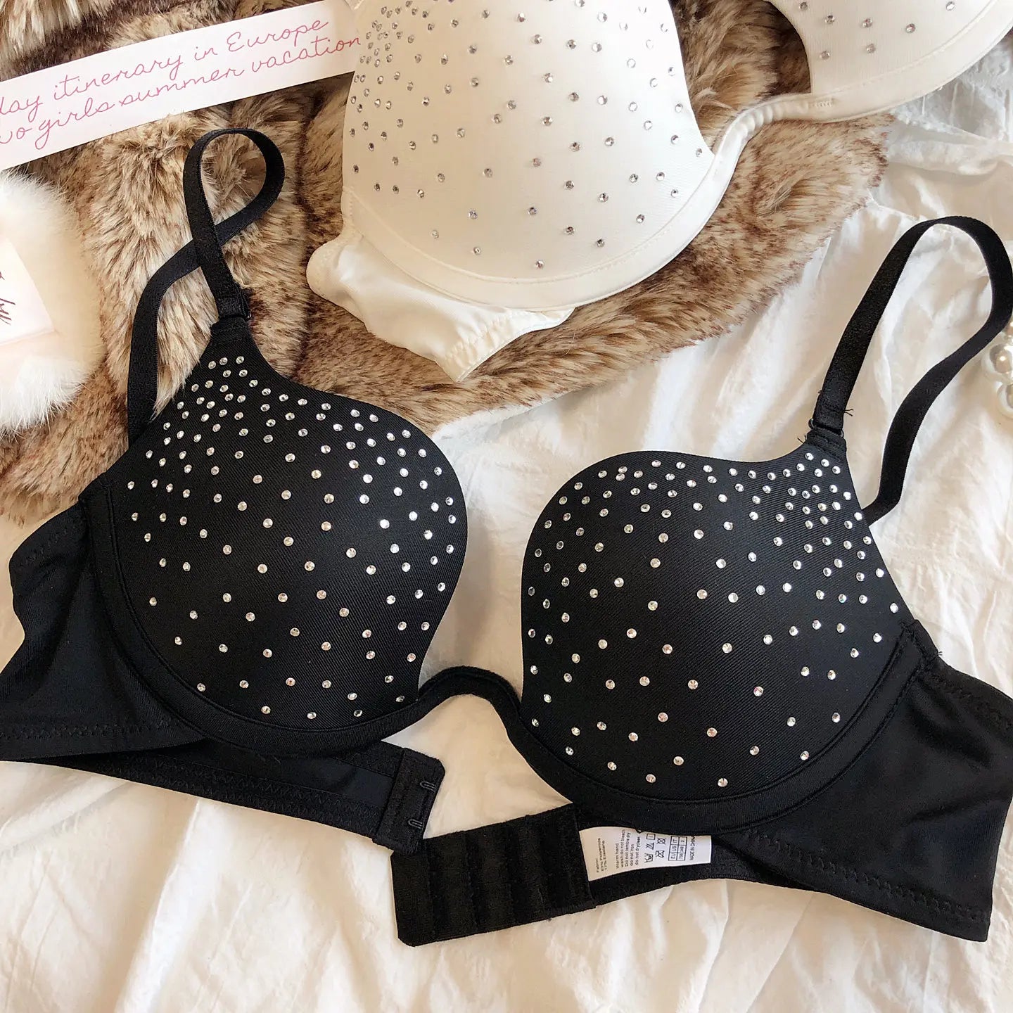 The Stardust Spotlight Plunge Bra – Luxe Rhinestone Showgirl Push-Up | Bras | Wiccan Center