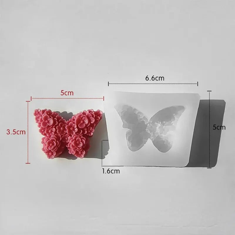 Rose Butterfly Candle Silicone Mold DIY Flower Soap Making Tool Resin Chocolate Mold Valentine Birthday Gift Craft Home Decor