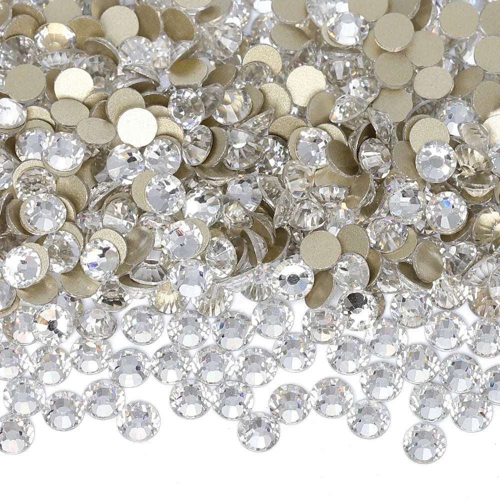 SS3-SS30 Gold Bottom Flat Back Glass High Quality Crystal Rhinestones | Non-Hotfix | Wiccan Center