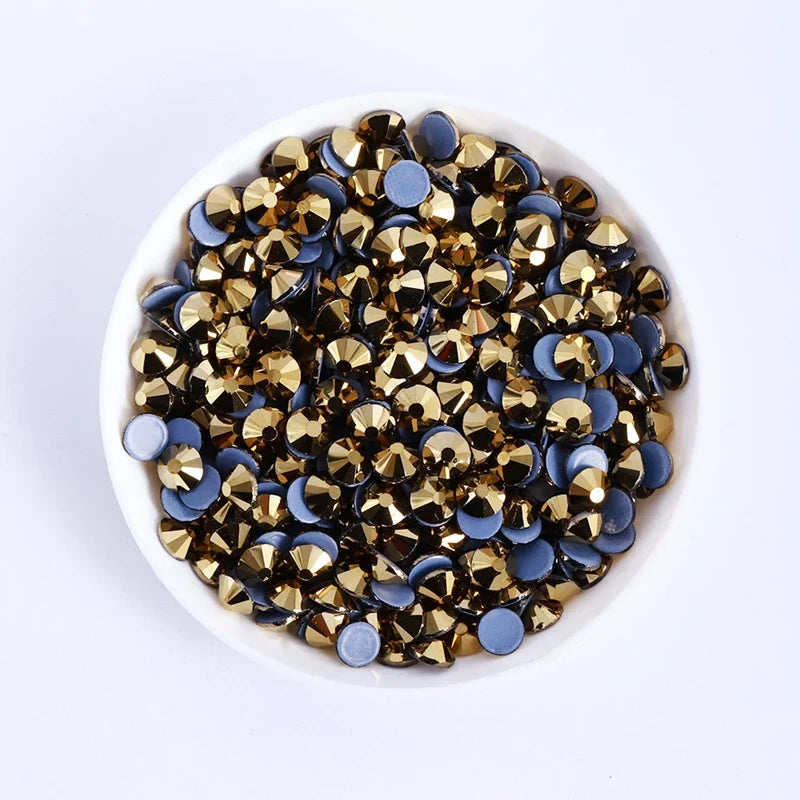 SS3-SS30 Yellow Series Non-Hotfix Glass Flat Back Rhinestones