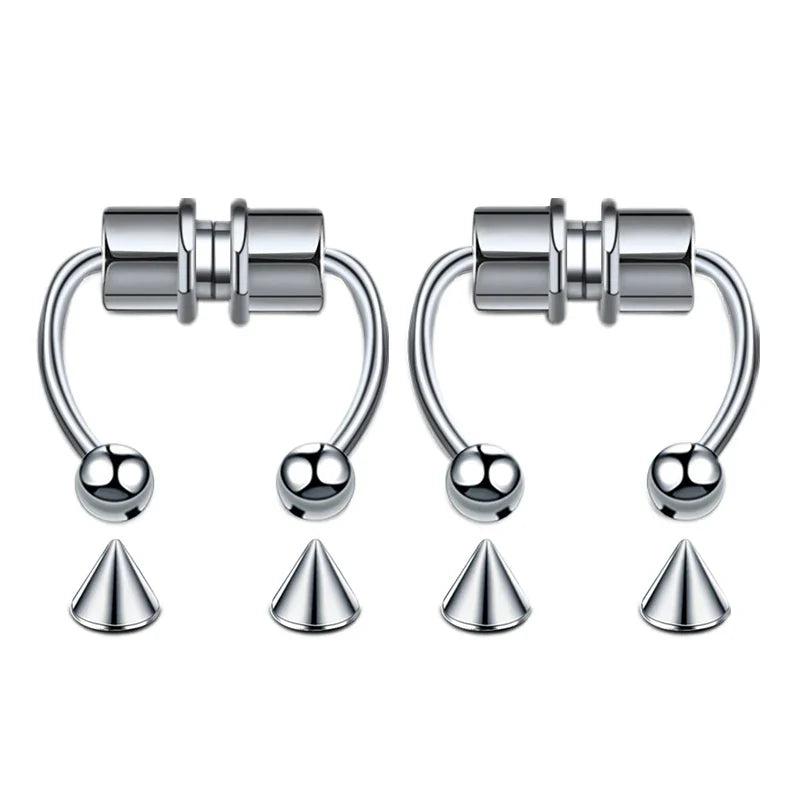 Stainless Steel Magnet Fake Nose Ring Hoop Fake Piercing Hoop Septum Rings For Women Fashion Gothic Rock Body Jewelry Gifts | | Wiccan Center