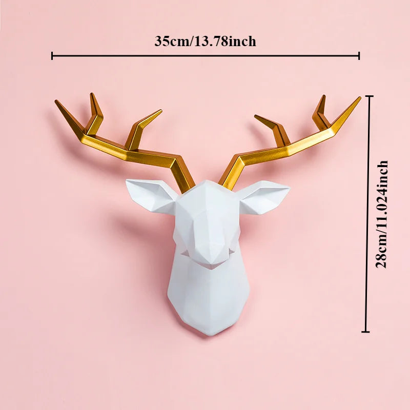 Home Decor Decorative Resin Elk Head Deer Head Wall Mount Animal Holder Wall Hanger Statue Animal Shapedat Hook Hanging Rack | | Wiccan Center