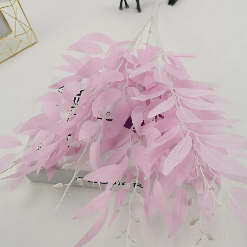 Artificial Plants Leaf Green Long Branch Fake Eucalyptus Flower Arrangement Accessories Wedding Home Decoration Fake Floral