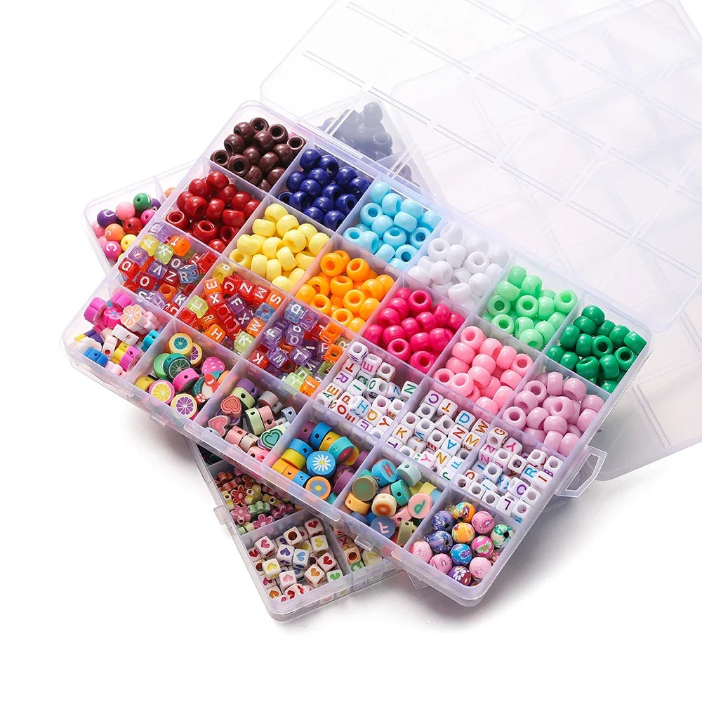680PCS Colorful Acrylic Pony Beads & Square Letter Clay Spacer Beads – DIY Bracelet & Necklace Jewelry Making Kit | | Wiccan Center