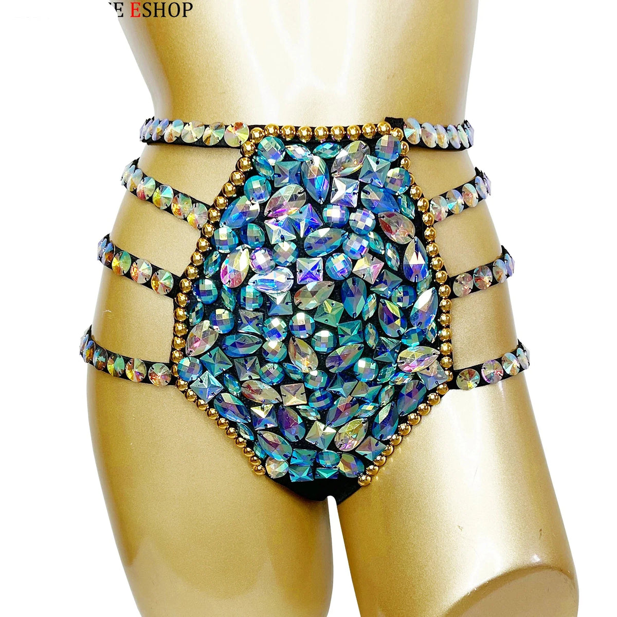 Sparkly Samba Carnival Stone Wire Bra & Bikini Bottom Set Stage Costume | Costume Sets | Wiccan Center
