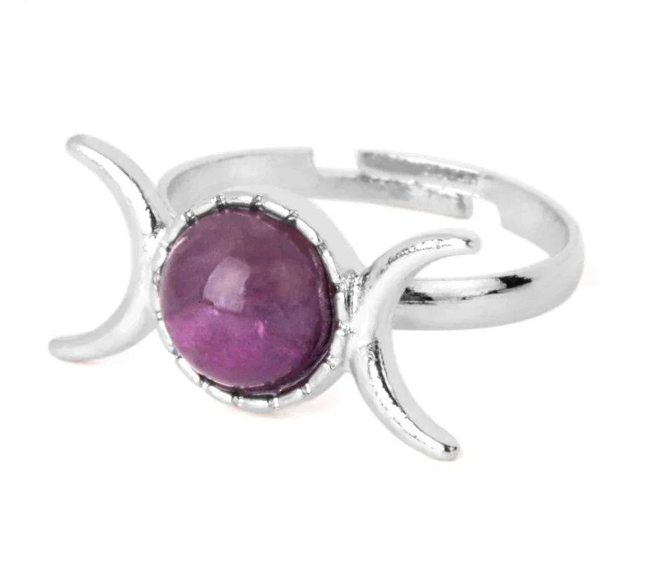Crystal Triple Moon Rings | Ring | Wiccan Center