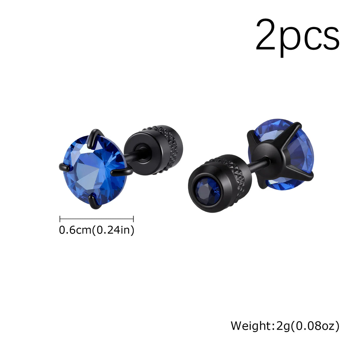 CZ Stud Earrings for Men Women,Hypoallergenic Stainless Steel Round Cubic Zirconia Stud Earrings,Body Piercing Jewelry | | Wiccan Center