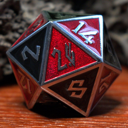 Scarlet and Crow Metal 35mm D20 | Large D20s | Wiccan Center