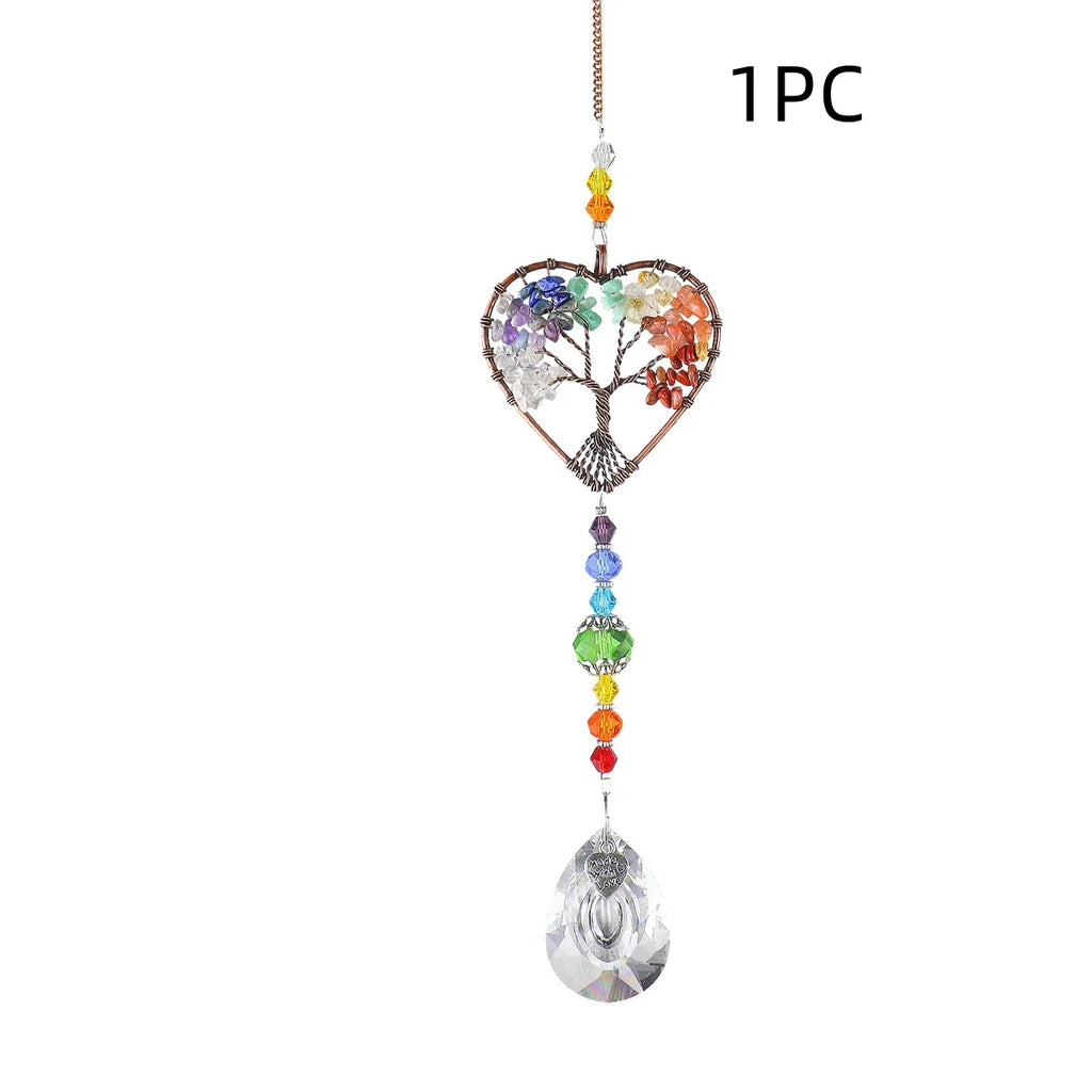 Tree of Life Crystal Suncatchers for Windows Hanging Sun Catchers Decor with Prisms for Home Indoor Outdoor Car Making Rainbows | | Wiccan Center