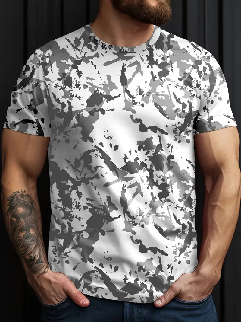 3D Camouflage T-Shirt Men Clothes Outdoor Fashion Casual O Neck Short Sleeve Summer Street Oversized Men Sport ventilate T Shirt