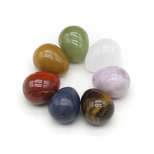 7pcs/lot Natural Crystal Egg Stone Mini Polished Agate Jewelry Home Decor Reiki Healing Crystals Ornament Gift | | Wiccan Center