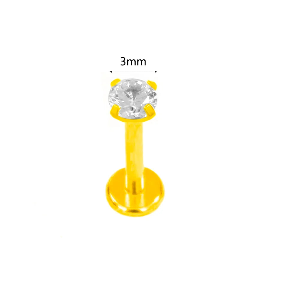 100% 316L Surgical Steel Flower Labret Piercing Butterfly Bee Tragus Snake Cartilage Helix Flat Back CZ Earrings Body Jewelry | | Wiccan Center