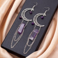 Amethyst Crescent Moon Earrings | earrings | Wiccan Center