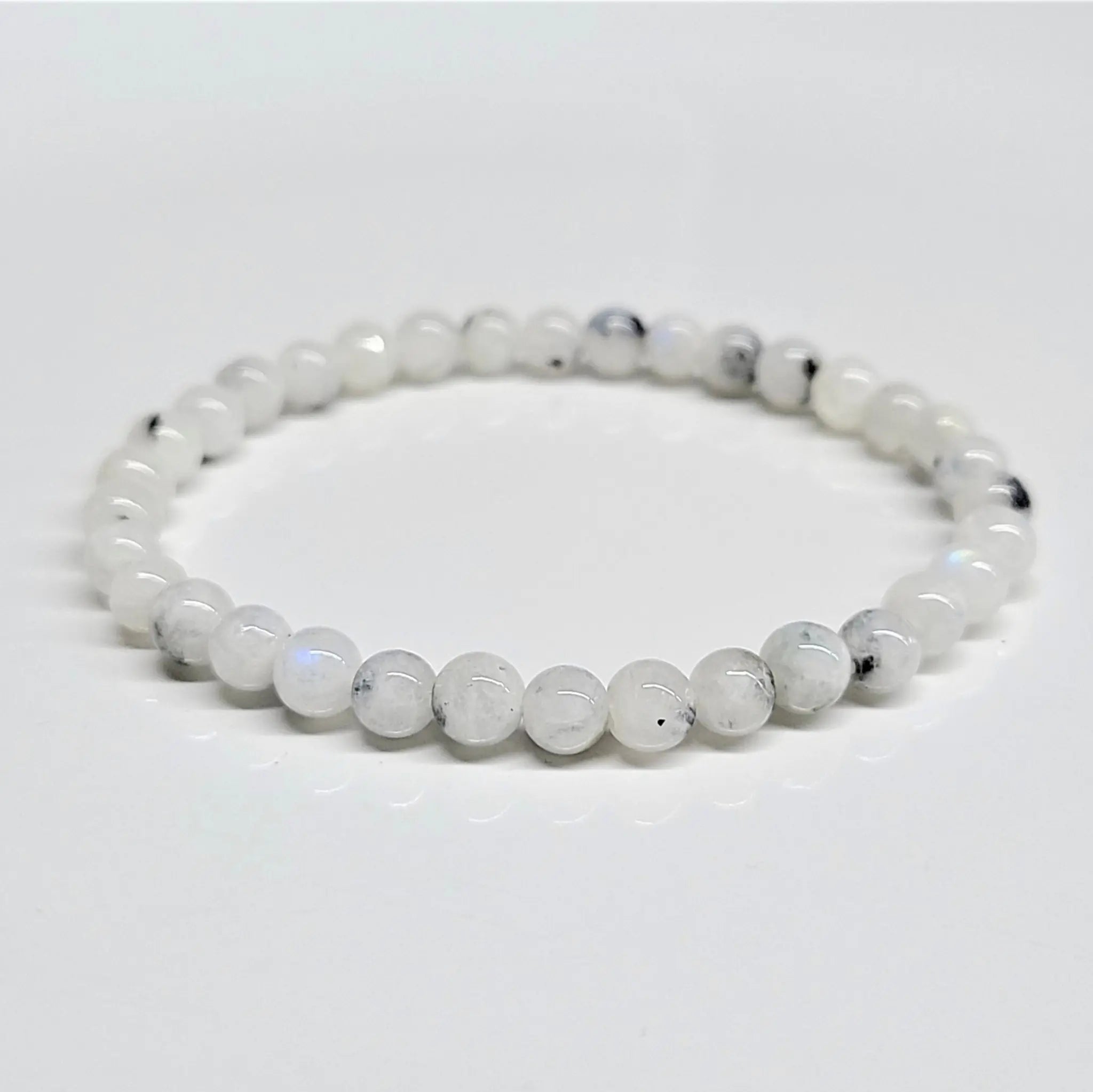 Rainbow Moonstone Round Bead Bracelet - Goddess Energy | Bracelets | Wiccan Center