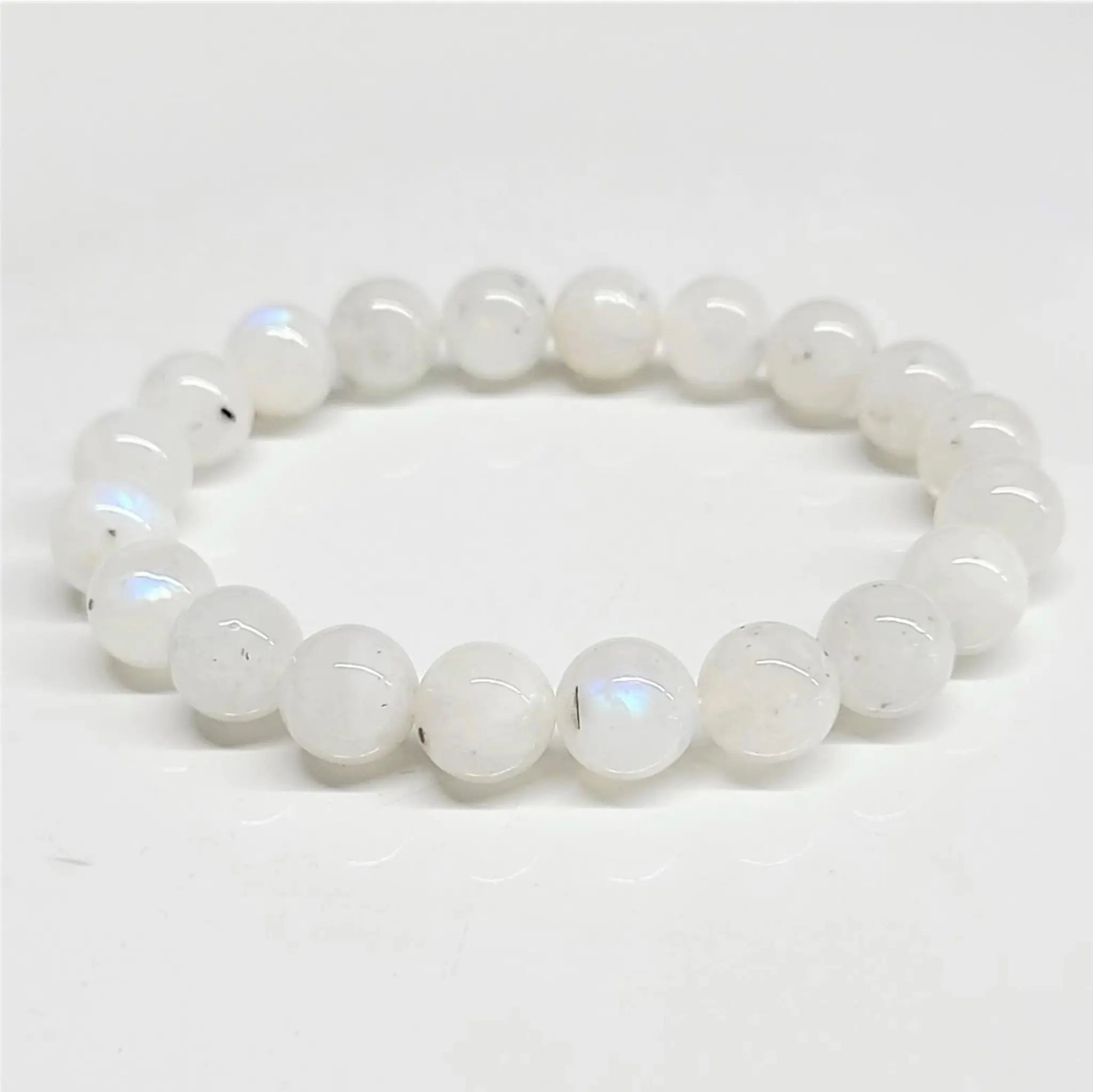 Rainbow Moonstone Round Bead Bracelet - Goddess Energy | Bracelets | Wiccan Center