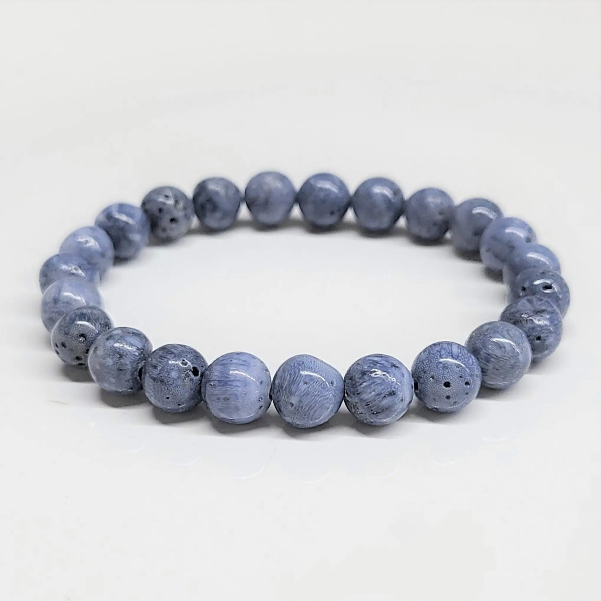 Blue Coral Round Bead Bracelet - Diplomatic Calm | Bracelets | Wiccan Center