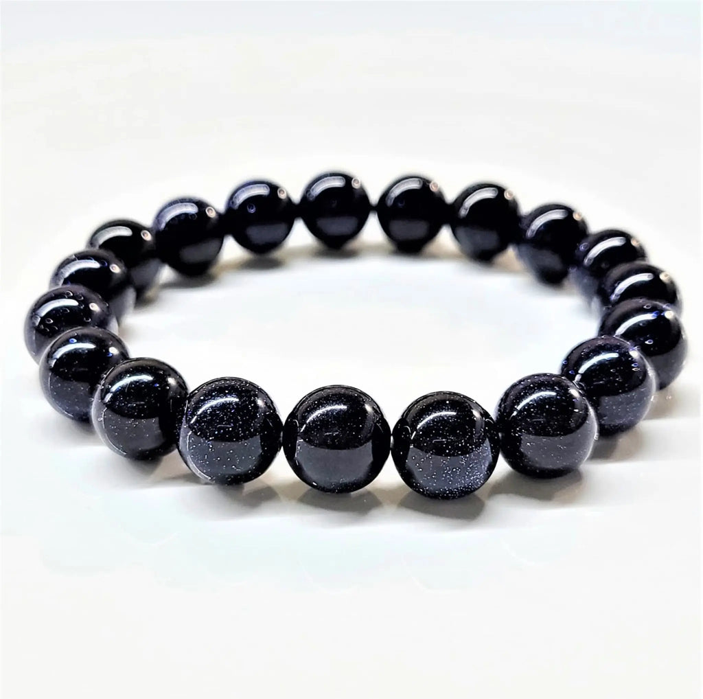 Blue Goldstone Round Bead Bracelet - Dream Translation | Bracelets | Wiccan Center