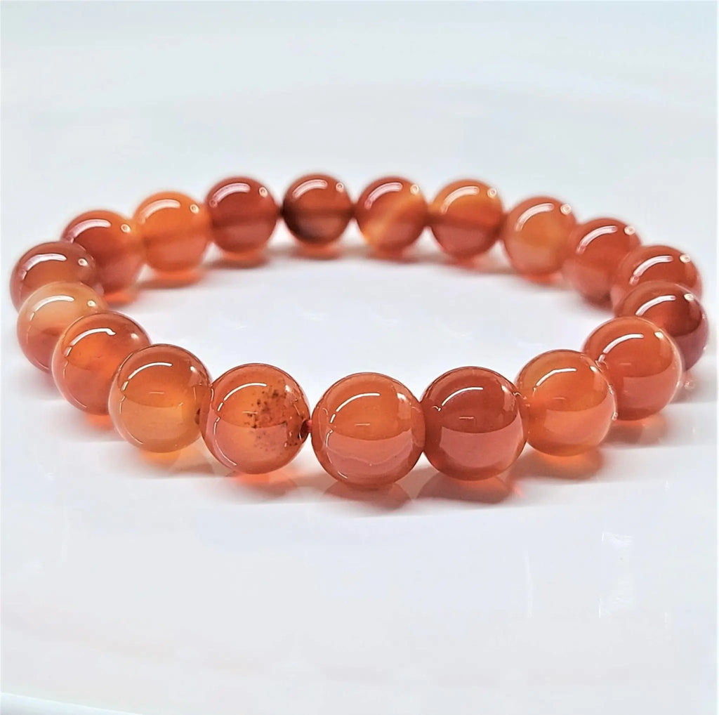 Carnelian Round Bead Bracelet - Creative Passion | Bracelets | Wiccan Center