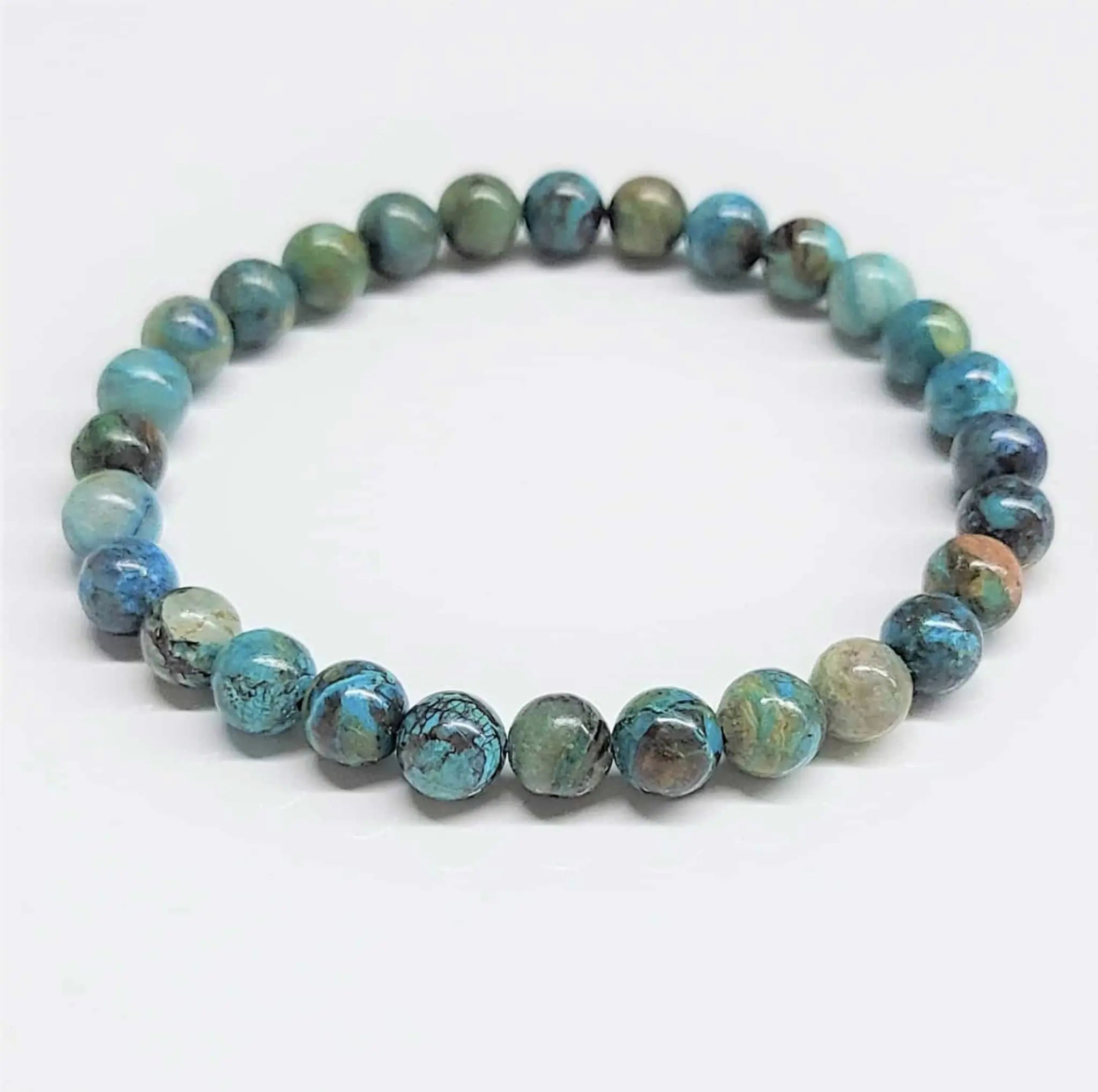 Chrysocolla Round Bead Bracelet - Wise Expression | Bracelets | Wiccan Center