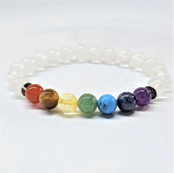 Clear Quartz Chakra Round Bead Bracelet 8mm - Infinite Amplification | Bracelets | Wiccan Center