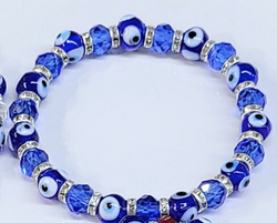 Evil Eye Blue Bead Stackable Bracelet | Bracelets | Wiccan Center