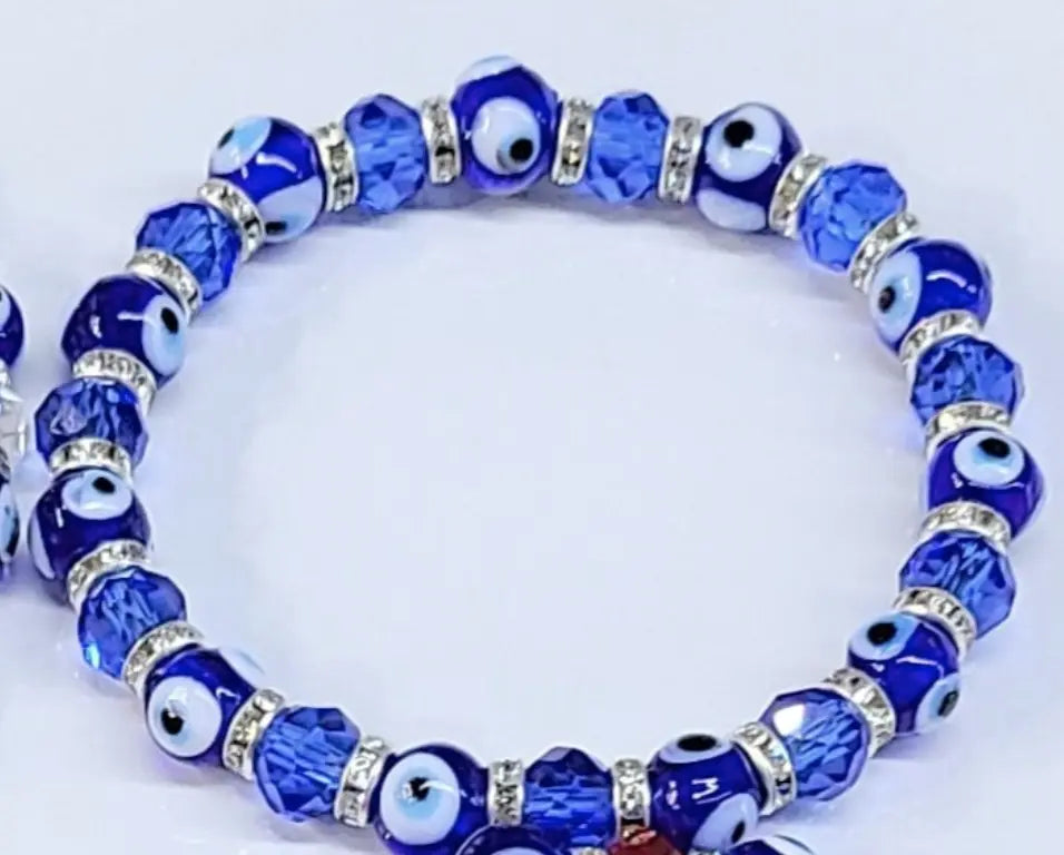 Evil Eye Blue Bead Stackable Bracelet | Bracelets | Wiccan Center