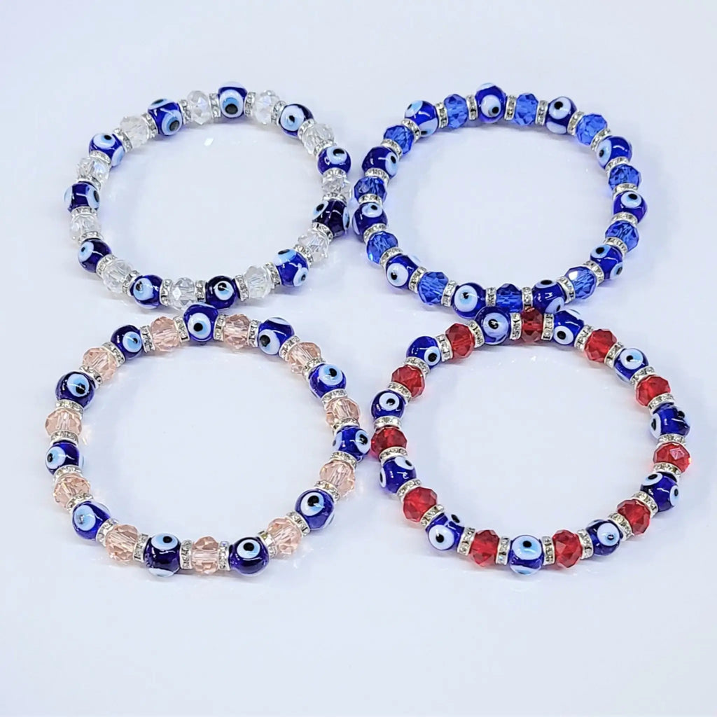 Evil Eye Blue Bead Stackable Bracelet | Bracelets | Wiccan Center