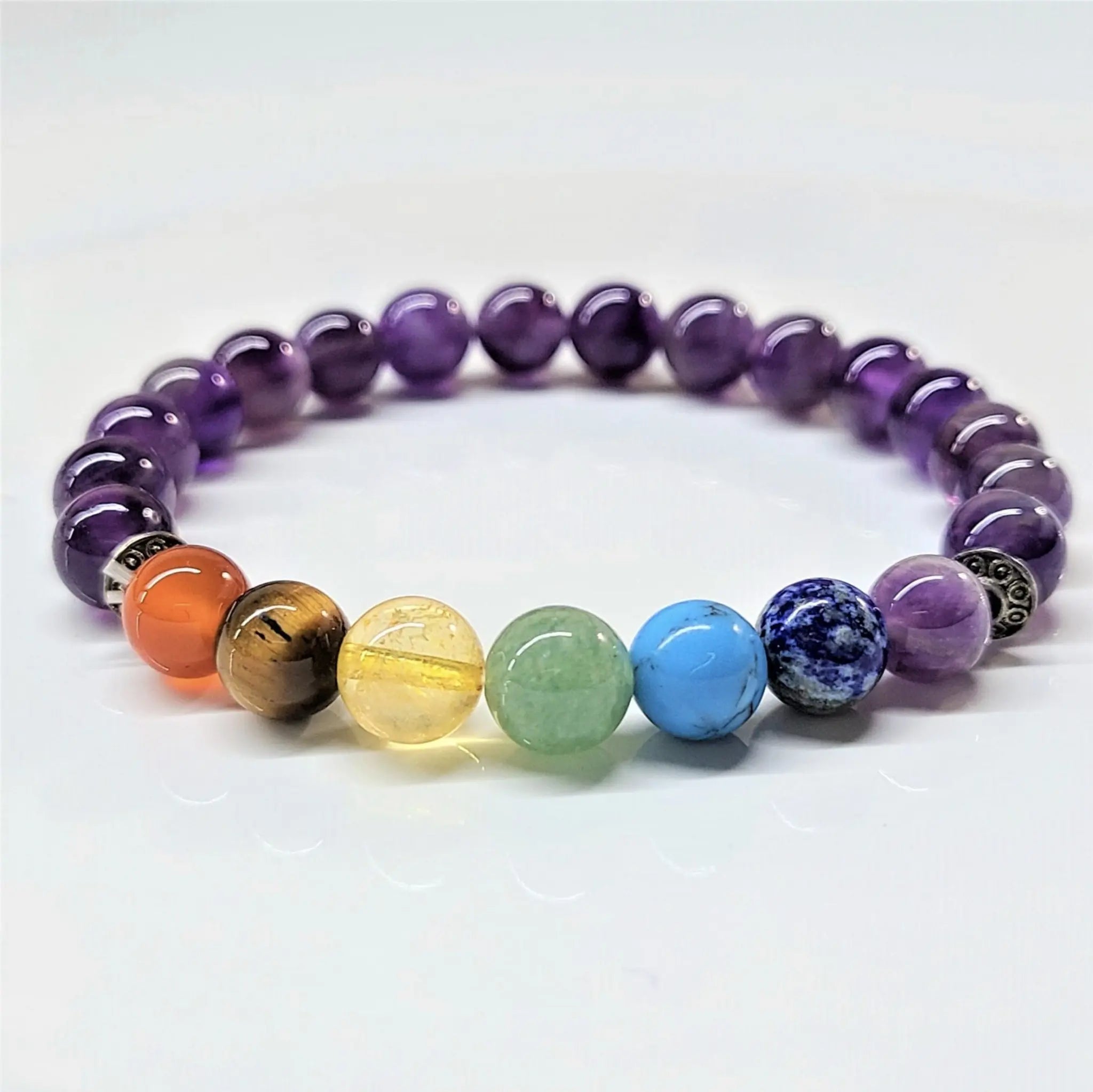 Amethyst Chakra Round Bead Bracelet – Crowned Alignment | Bracelets | Wiccan Center