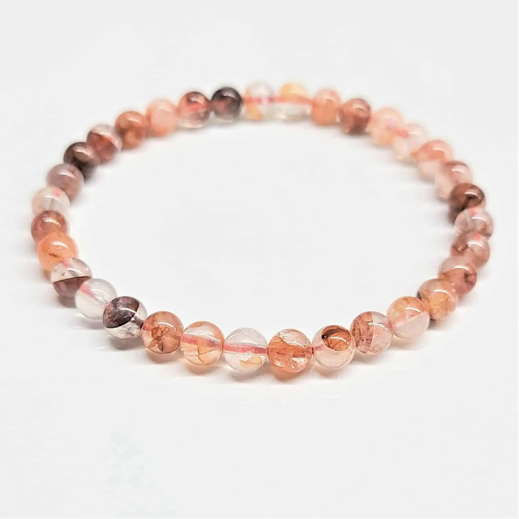 Fire Quartz Round Bead Bracelet - Grounded Energy | Bracelets | Wiccan Center