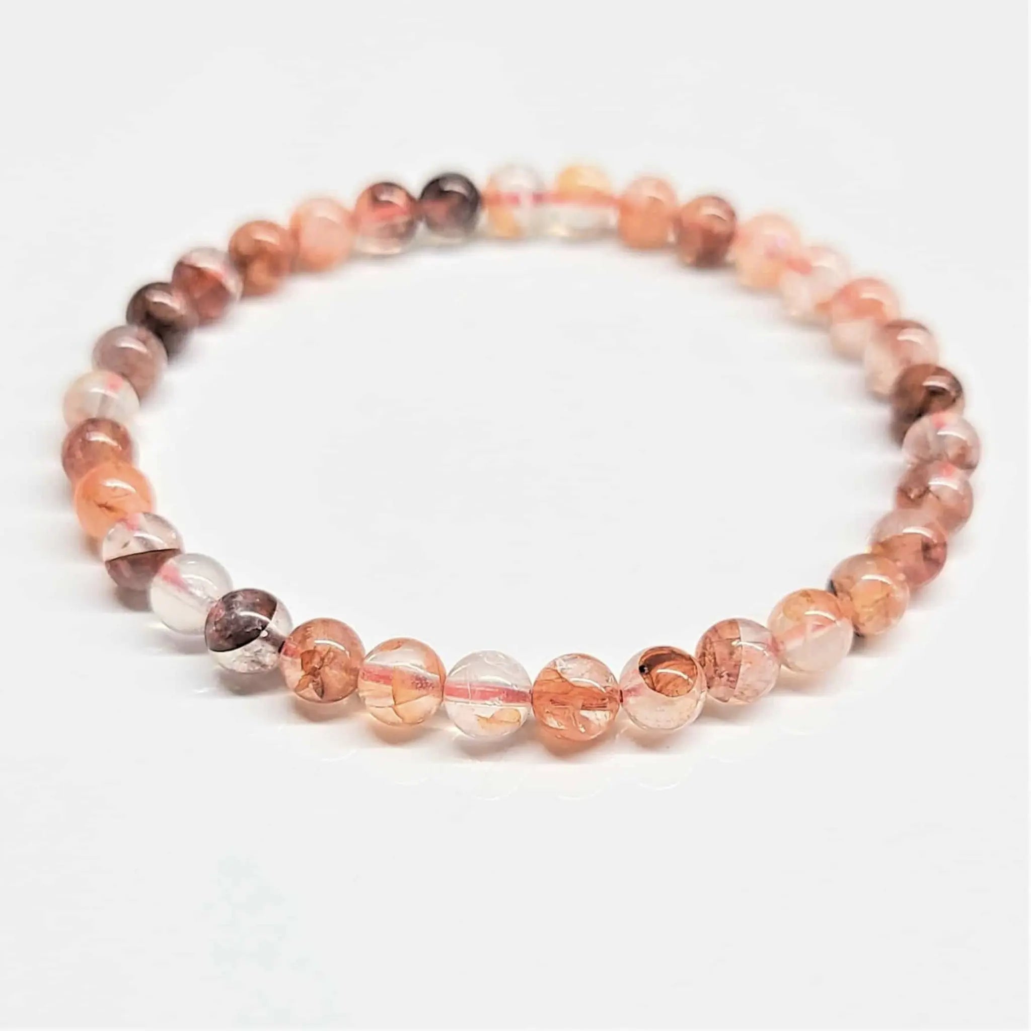 Fire Quartz Round Bead Bracelet - Grounded Energy | Bracelets | Wiccan Center