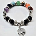 Gemstone Chakra Round Bead Bracelet 10mm - Protective Soul | Bracelets | Wiccan Center