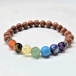 Goldstone Chakra Round Bead Bracelet 8mm - Enlightened Balance | Bracelets | Wiccan Center