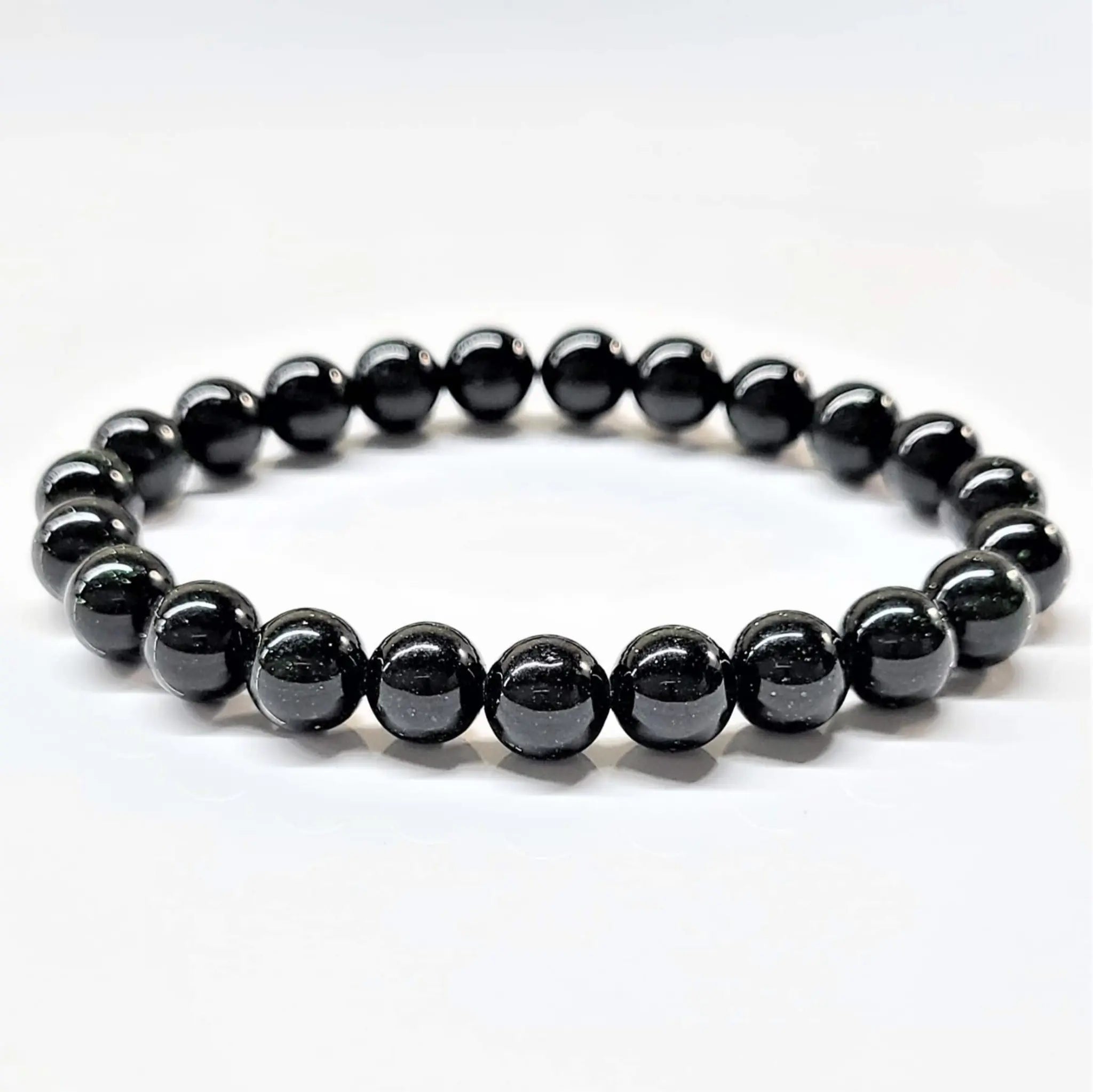 Green Goldstone Round Bead Bracelet - Energy Shield | Bracelets | Wiccan Center