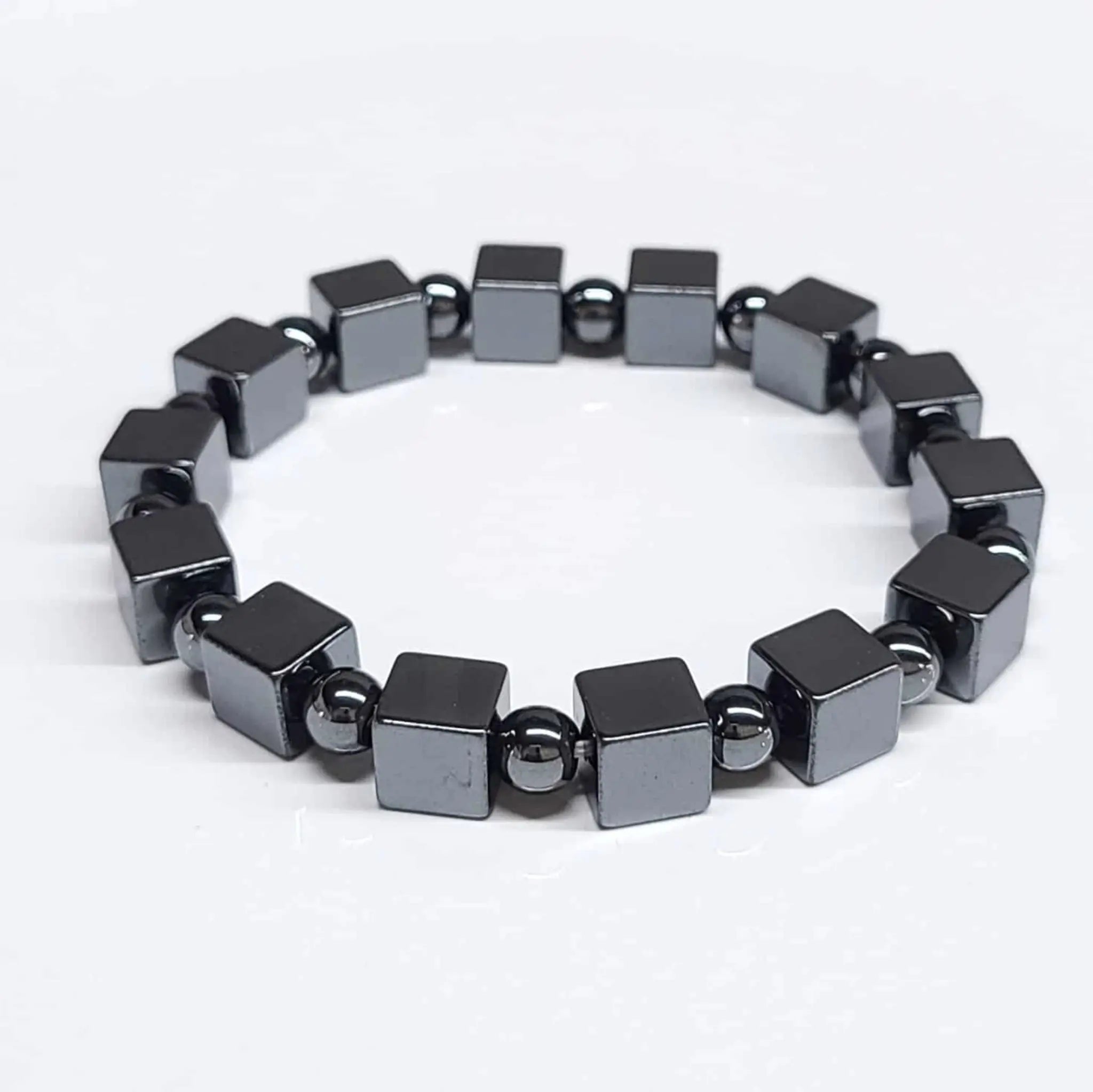 Hematite Cube Stackable Bracelet | Bracelets | Wiccan Center