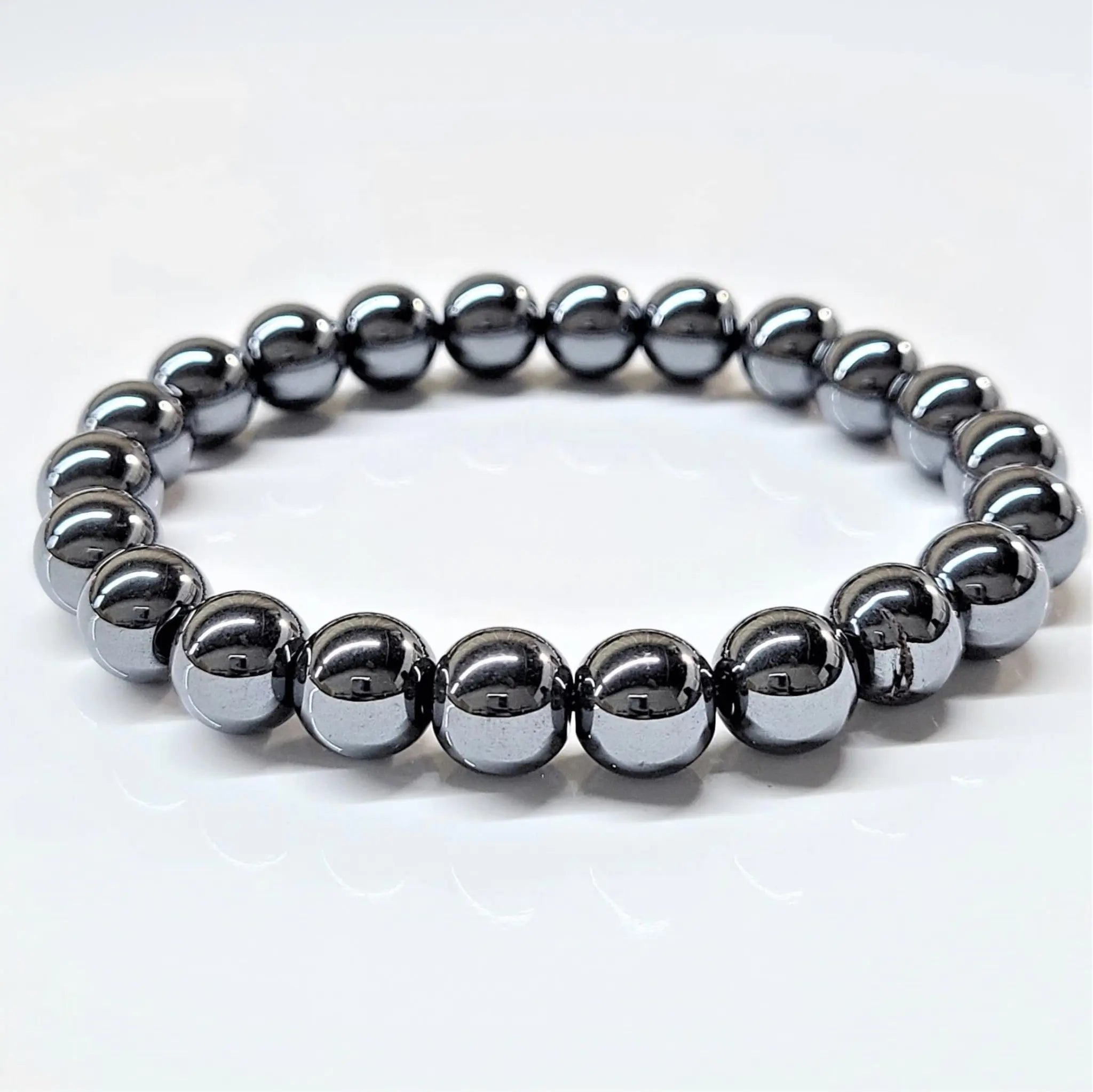 Hematite Round Bead Bracelet - Grounded Focus | Bracelets | Wiccan Center