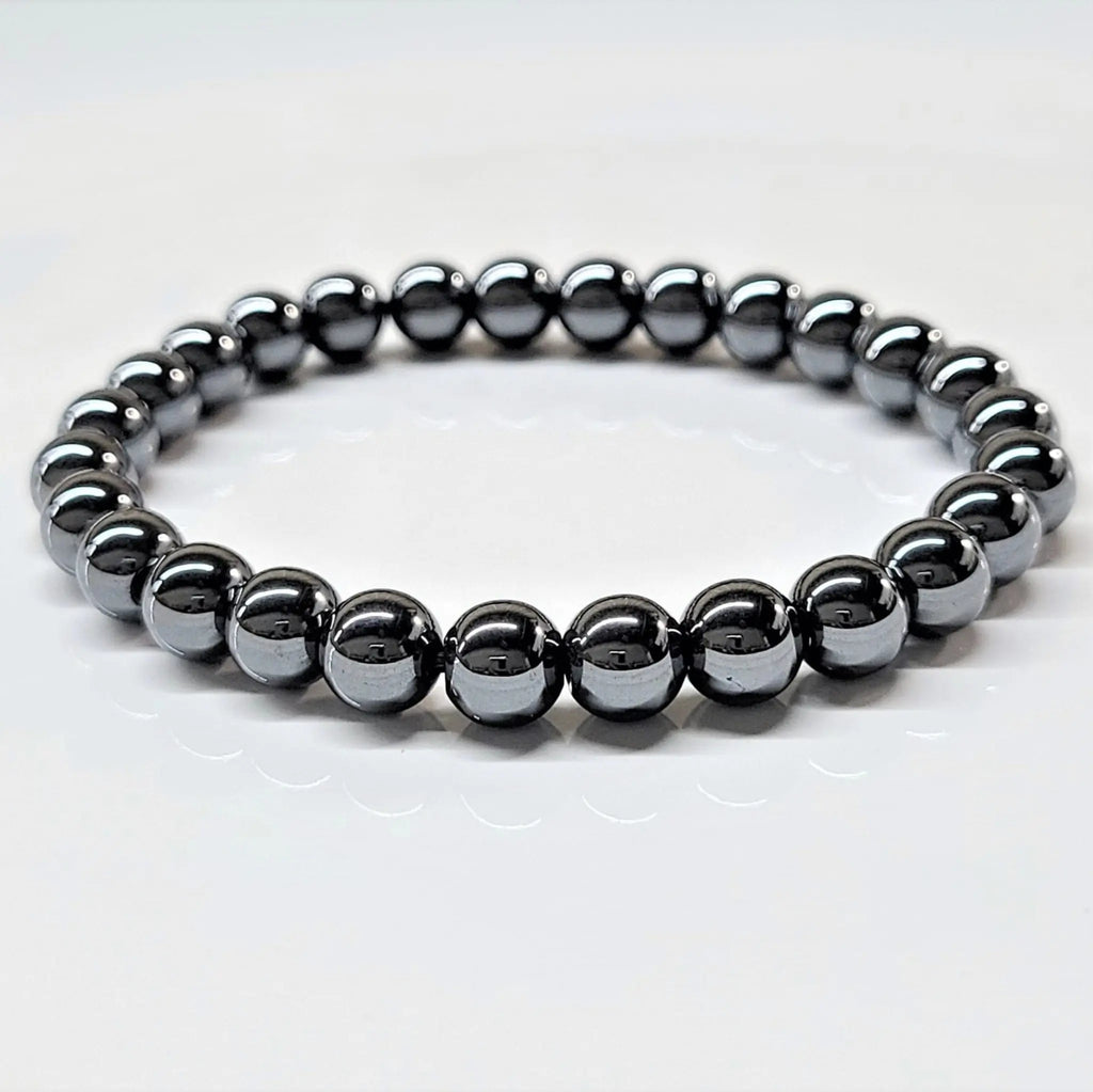 Hematite Round Bead Bracelet - Grounded Focus | Bracelets | Wiccan Center