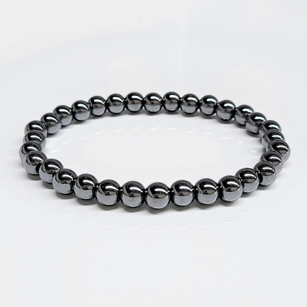 Hematite Round Bead Bracelet - Grounded Focus | Bracelets | Wiccan Center