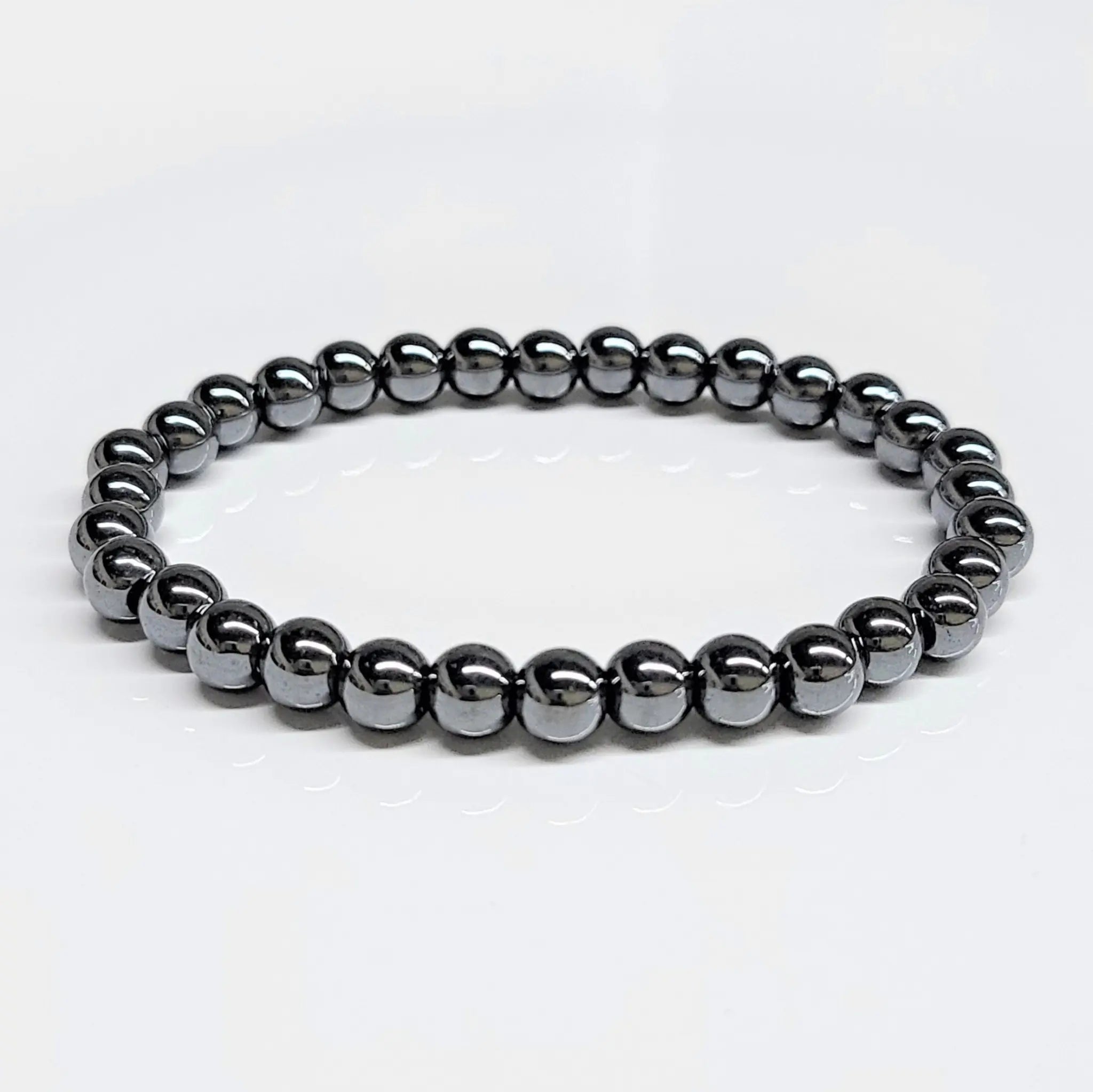 Hematite Round Bead Bracelet - Grounded Focus | Bracelets | Wiccan Center