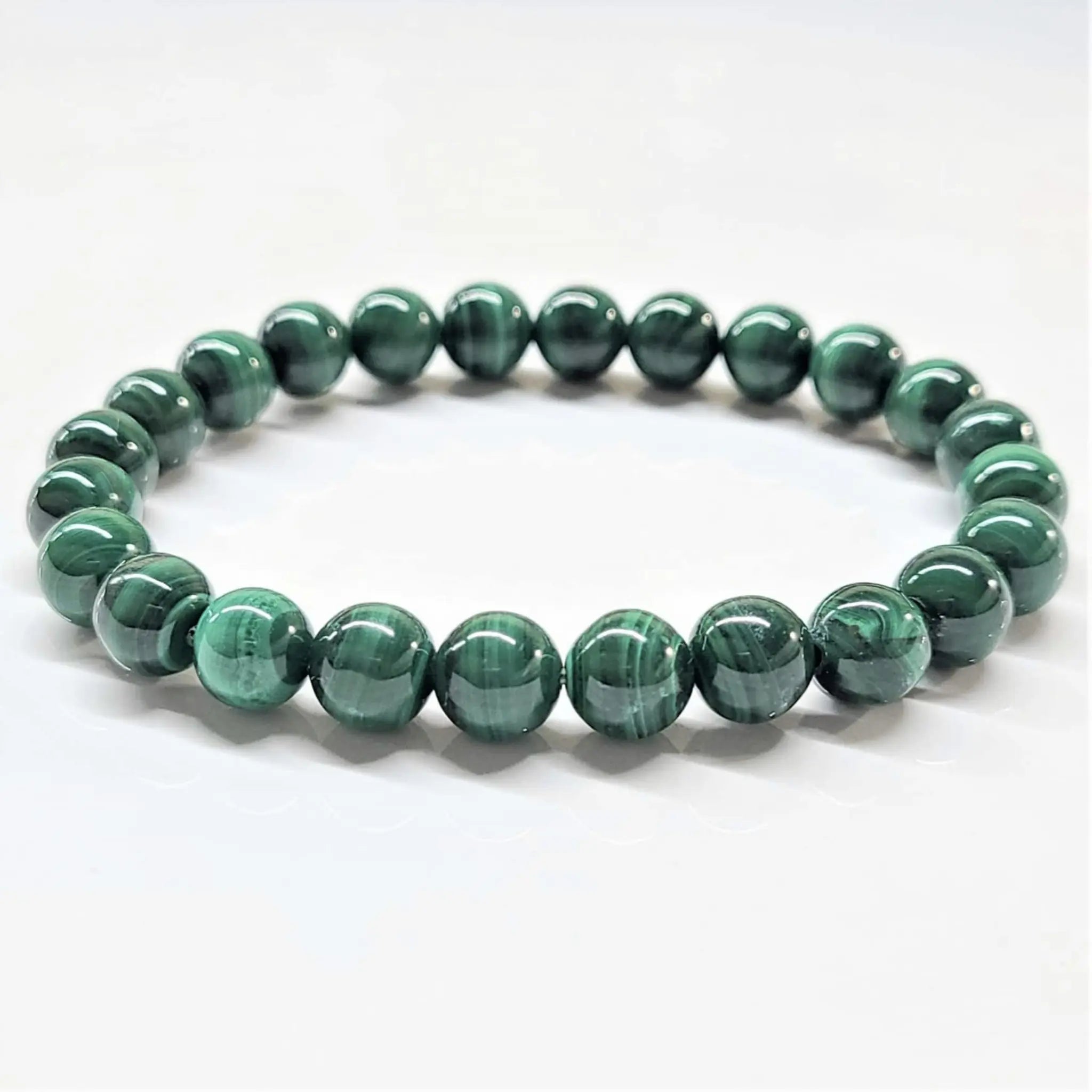 Natural Malachite Round Bead Bracelet - Abundant Love | Bracelets | Wiccan Center