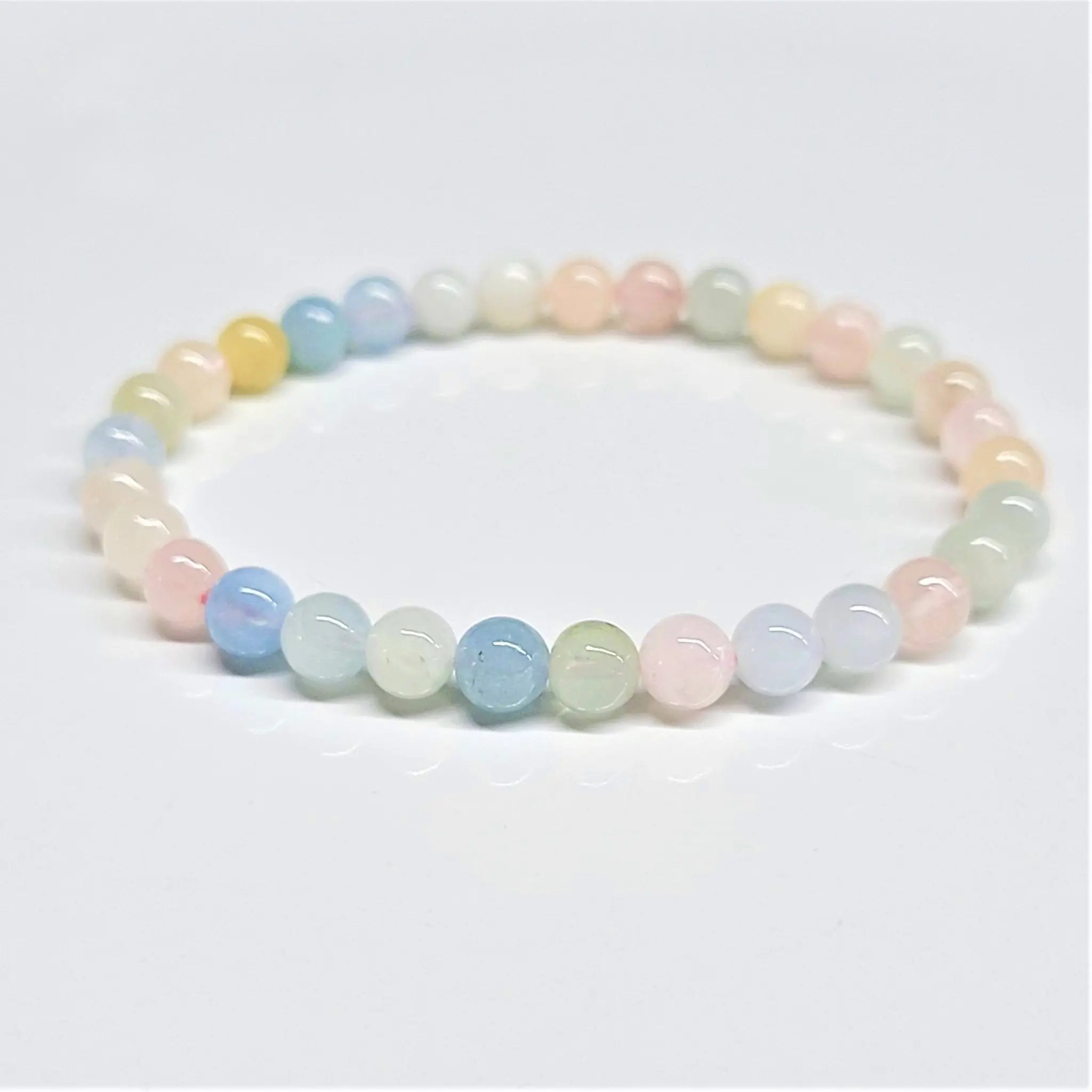 Morganite Round Bead Bracelet - Gentle Healing | Bracelets | Wiccan Center