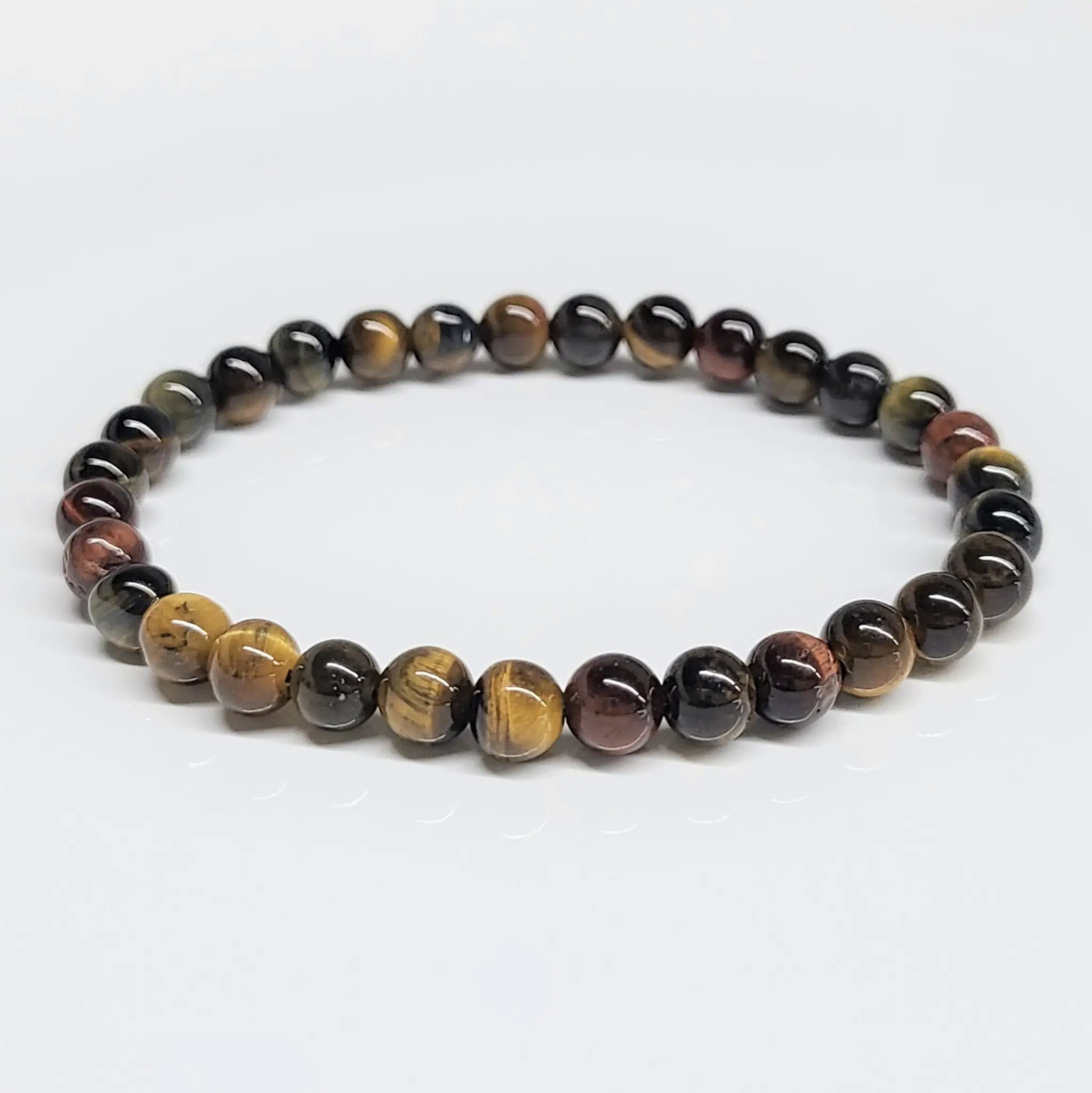 Multi-Color Tiger Eye Round Bead Bracelet - Personal Power | Bracelets | Wiccan Center