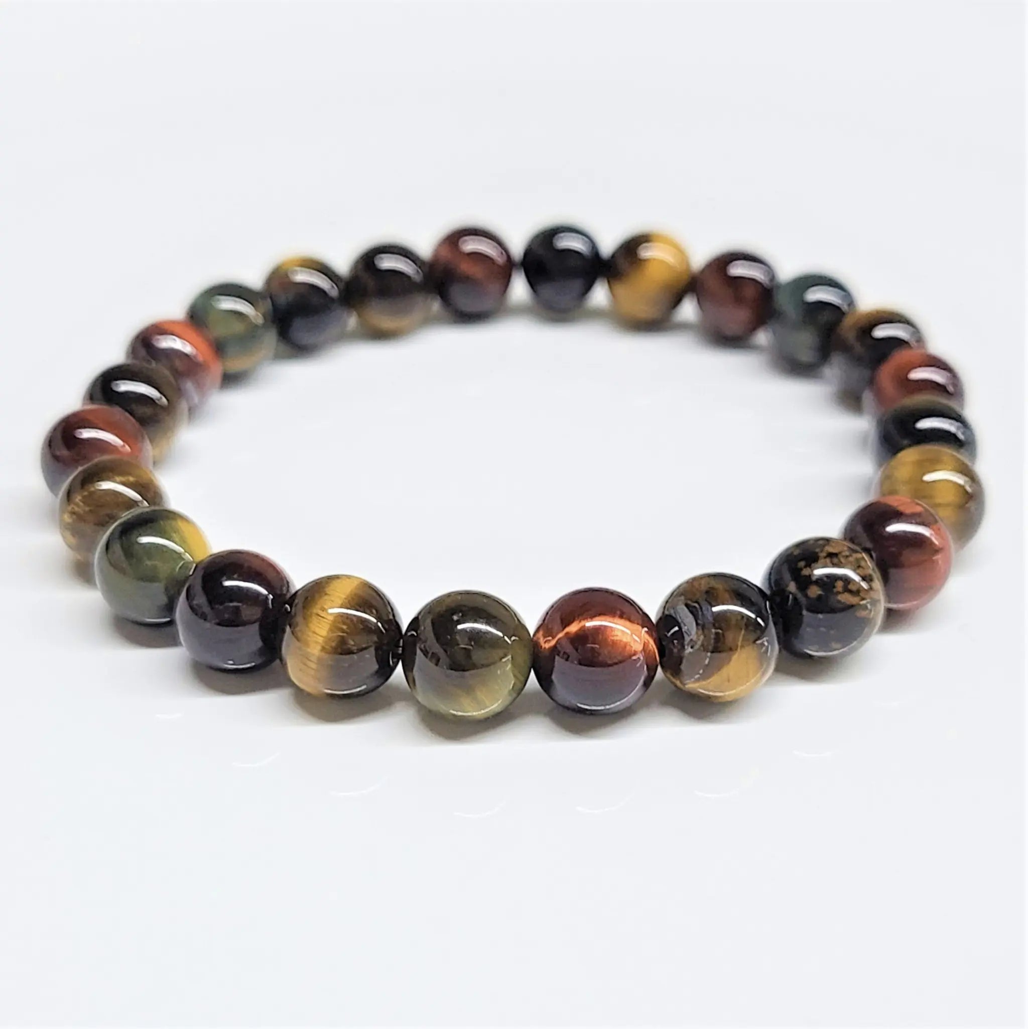 Multi-Color Tiger Eye Round Bead Bracelet - Personal Power | Bracelets | Wiccan Center