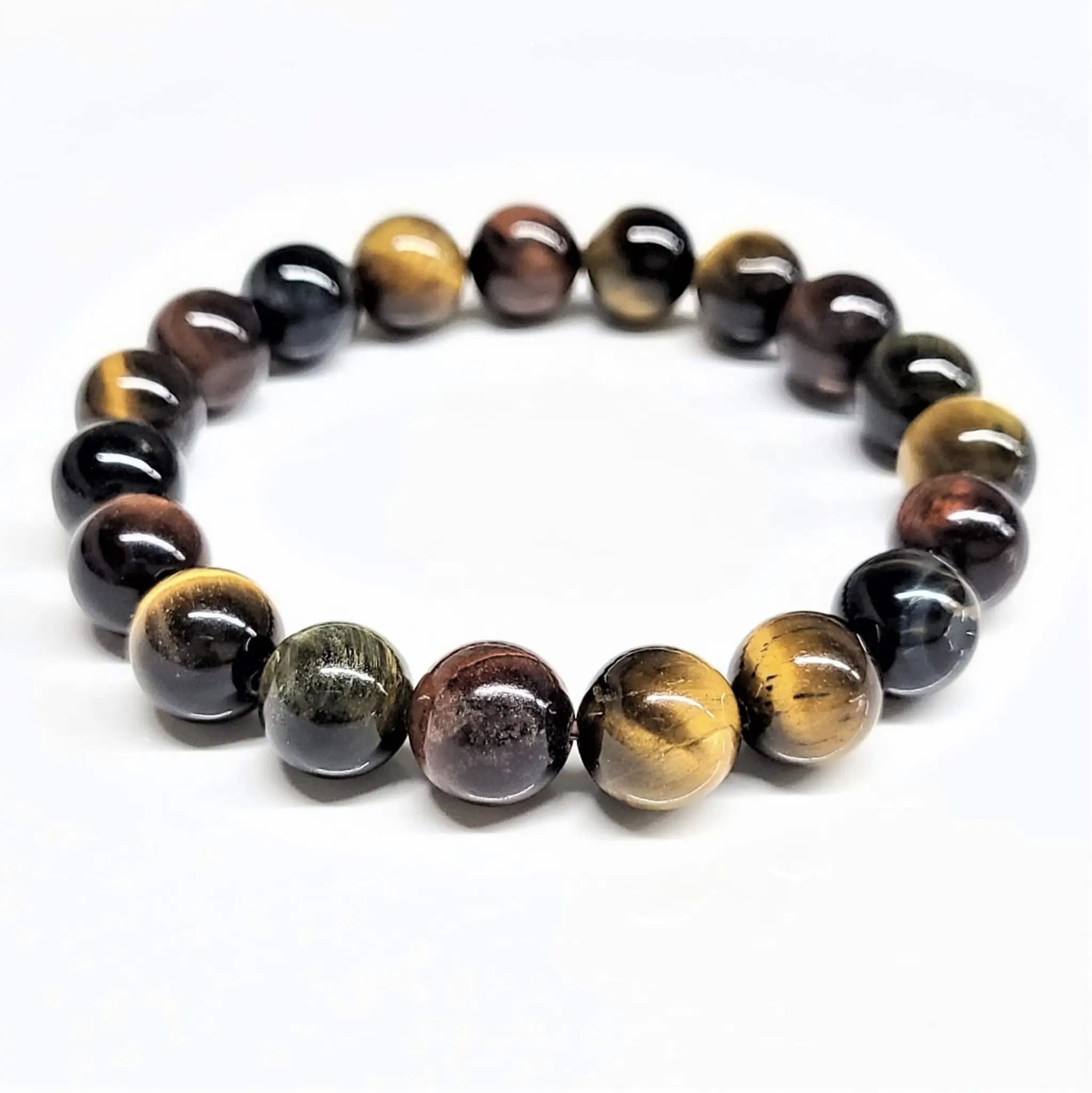 Multi-Color Tiger Eye Round Bead Bracelet - Personal Power | Bracelets | Wiccan Center